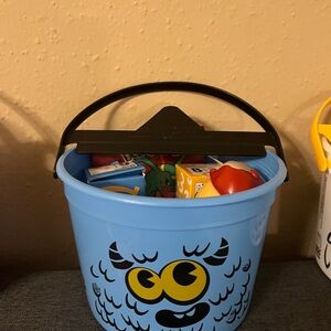 Blue Monster Toy Bucket